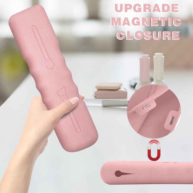 Xihbxyly Portabrochas de Maquillaje Suave, Organizador de Viaje con Cierre Magnético, Caja Lavable para Brochas, Bolso de Moda Portátil, Accesorio Esencial para Adictos a La Belleza, Accesorio para L