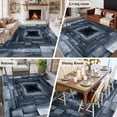 thumbnail image 6 of 5x7 Washable Area Rug, Marble Non-Slip Large Rectangle Rug for Living Room Bedroom, 3D Abstract Mystery Grey Marble Tunnel Indoor Floor Mat for Home Decor, 6 of 9