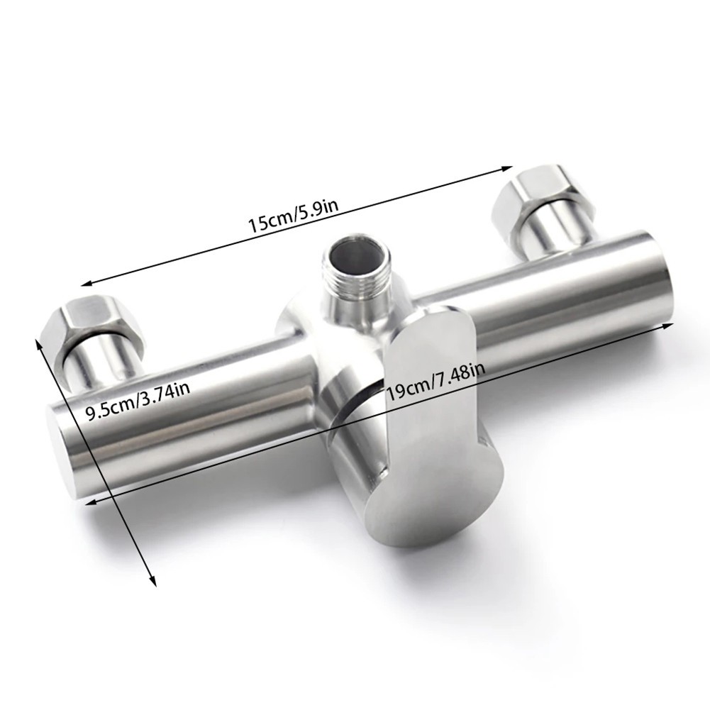 Stainless Steel Shower Faucet Hot And Cold Water Mixer Wall Mounted Metal Handle