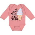 thumbnail image 3 of Inktastic All You Need is Ice Cream with Ice Cream Cone Boys or Girls Long Sleeve Baby Bodysuit, 3 of 5