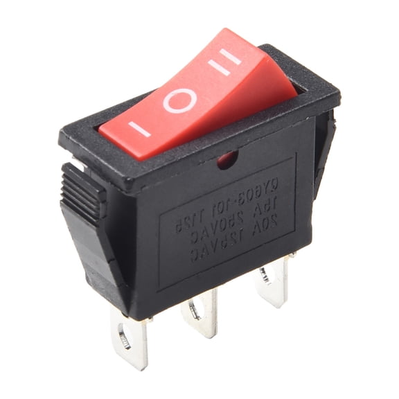 Rocker Switch 15A 250V Red On-Off-On 3 Pin for Electrical Applications