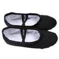 thumbnail image 2 of Zapatillas clásicas de ballet de lona para mujer, con suela dividida, para bailar y yoga, talla 37 (negras), 2 of 6