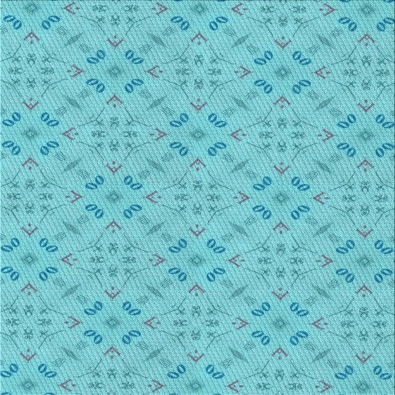 Ahgly Company Machine Washable Indoor Square Transitional Dark Turquoise Green Area Rugs, 7' Square