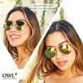 thumbnail image 4 of OWL Aviator Sunglasses Red Metal Frame for Men and Women, 4 of 4