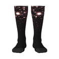 thumbnail image 1 of Fotbe Sparkling Pink Night Sky Calcetas Divertidas Estampadas para Hombre y Mujer, Calcetas de Algodón hasta la Rodilla para Caminar, Correr, Enfermería y Embarazo, 1 of 6