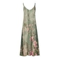 thumbnail image 4 of Xihbxyly Womens Plus Size Maxi Dress, Women's Summer Printed Sleeveless Scoop Neck Sexy Sundress Casual Flowy Swing Beach Dresses 0 Maxi Dress Summer Prime Day Dress Deals Today 2024, 4 of 5