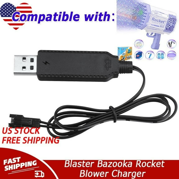 Charger Compatible with Bubble Machine Gun Compatible with Blaster Bazooka Rocket Blower