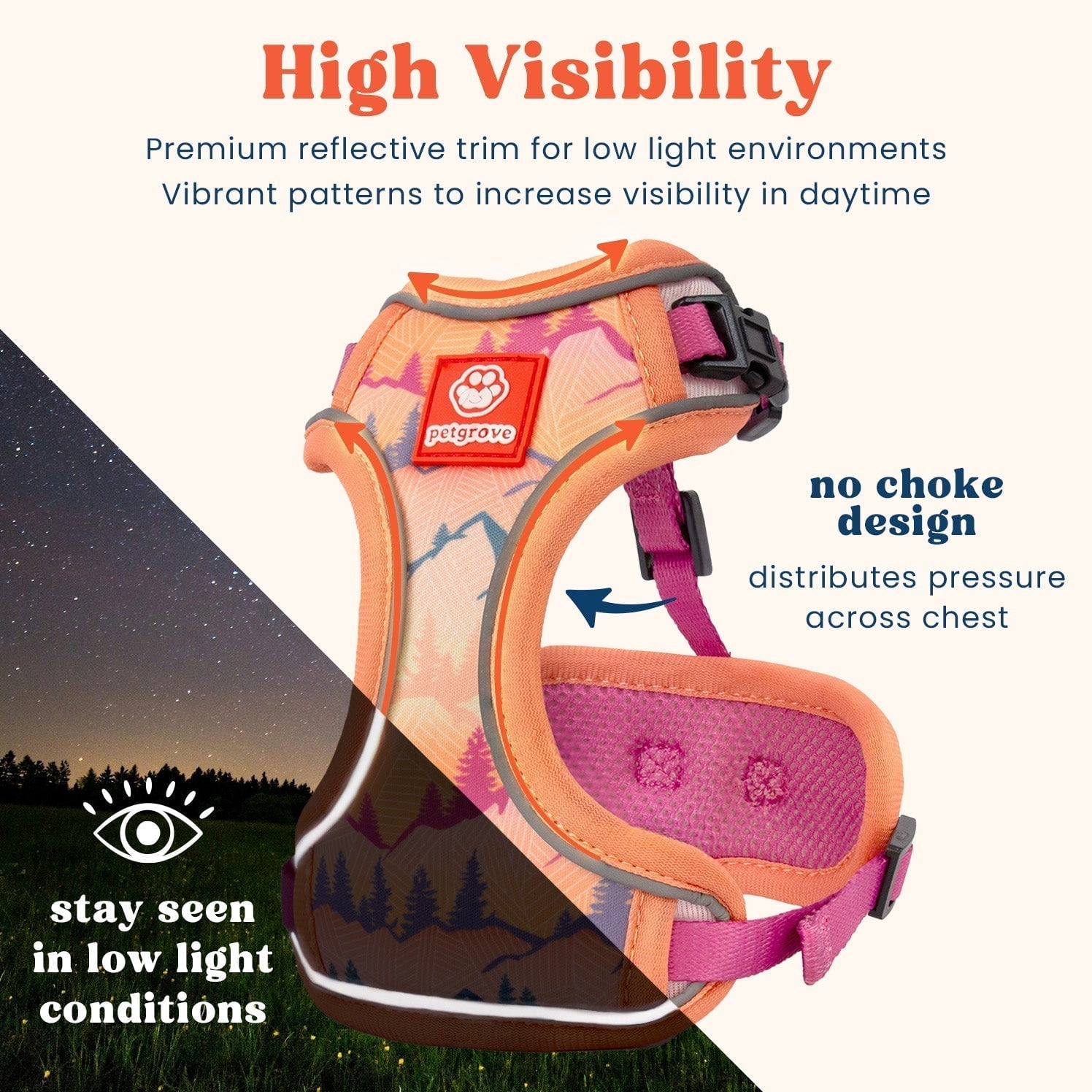 Petgrove Cat Harness and Leash Set for Walking, Sierra Mountains, Small