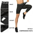 thumbnail image 2 of YUSHOW 2 Pack One Leg Compression Pants Basketball Mens 3/4 Capri Tights for Sports Running Size M, 2 of 7