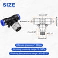 thumbnail image 2 of Uxcell 5pcs Air Line Fitting 10mm Tube OD x NPT 1/2 Thread PT4-U Pneumatic Male Branch Tee for Industry Air System, 2 of 6