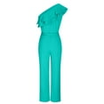 thumbnail image 4 of Birdeem Womens Spring and Summer Solid Colorsingle Shoulder Ruffle Edge Waist Tie Up Pants, 4 of 7