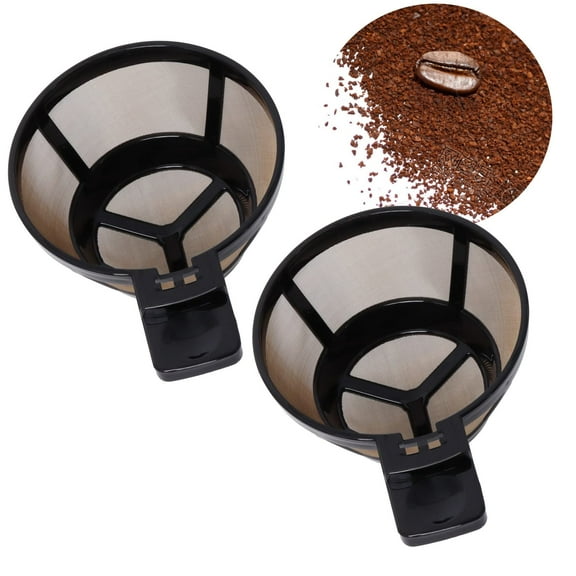 2pcs Reusable Single Serve Brew Coffee Basket Scoop,Gold Coffee Filters Replacement withCoffee