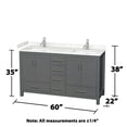 thumbnail image 4 of Wyndham Collection Sheffield 60" Marble Double Bathroom Vanity in Dark Gray, 4 of 4