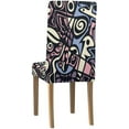 thumbnail image 4 of RYLABLUE Pattern Funny Stretch Chair Cover Protector Seat Slipcover for Dining Room Hotel Wedding Party Set of 4, 4 of 5