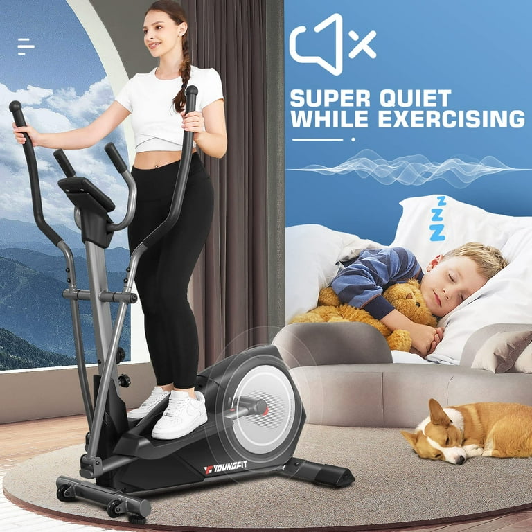 Compact Folding Heavy Duty Elliptical Machine with 22 Resistance Levels LCD Display for Home Gym Walmart