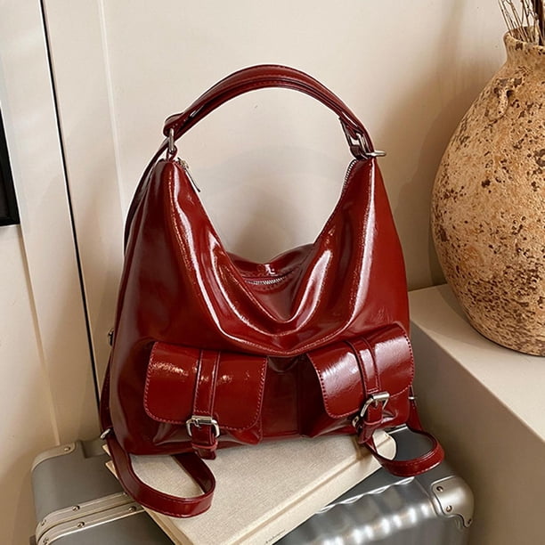 Bolso de hombro para mujer mochila casual de bolsillo para viajar con el trabajo de trabajo citas Rojo