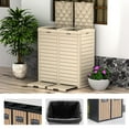 thumbnail image 3 of Outdoor Waste Bin Waterproof Resin Garbage Can, Durable and Stylish Outdoor Trash Can (Cappuccino, 61 Gal), 3 of 7