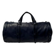 Gucci Buffalo Leather GG Logo Duffle Tote with Strap, Deep Blue