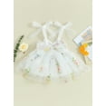 thumbnail image 5 of FEORJGP Toddler Baby Girl Princess Dress Infant Sleeveless Party Dress Floral Embroidery Fairy Dress Bowknot Tulle Dress Birthday Little Girl Cute Outfit Summer Daily Clothes, 5 of 9