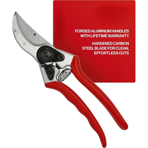 Bypass Pruning Shears 8 Inch - Garden Hand Pruner with Stainless Steel Blade, Ergonomic Handle for Gardening and Trimming