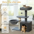 thumbnail image 2 of PAWZ Road 31" Medium Cat Tree Modern Scratcher with Hammock and Condo for Indoor Cats Dark Gray, 2 of 11