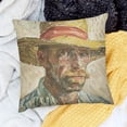 thumbnail image 2 of BANET Van Gogh Painting Self Portrait with Straw Hat Decorative Square Throw Pillow Case Cushion Cover for Sofa Bedroom Car Double-Sided Design 24x24in, 2 of 5