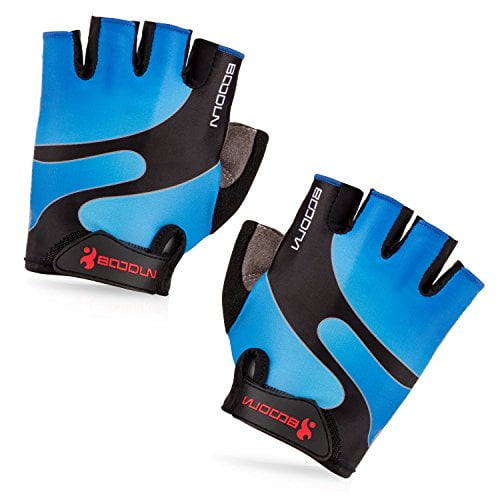 BOODUN Cycling Gloves 8mm Foam Pad Half Finger Riding Glove Shock-absorbing Blue 