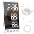 thumbnail image 1 of Matsuzay Reloj despertador con espejo LED de 6 pulgadas, botón táctil, reloj Digital de pared, pantalla de temperatura y humedad, puerto de salida USB, Electrónica No.01, 1 of 8