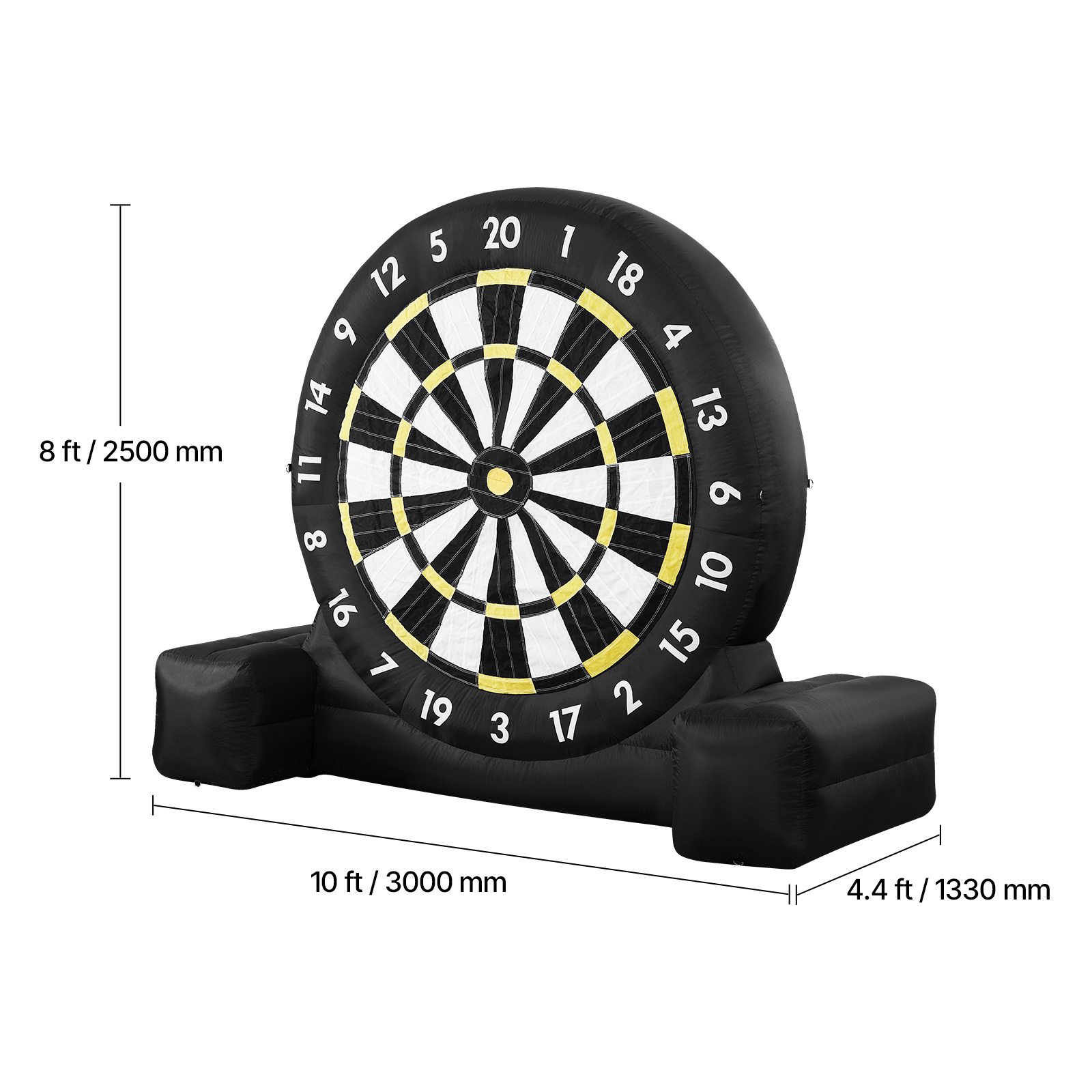 VEVOR Inflatable Soccer Dart Board, over 8 ft High Giant Soccer Dart Board with 9 Kick Balls & Air Pump, 2-Minutes Setup & Storage Bag for Easy Carrying, for Giant Yard Games, Giant Kick Darts Game