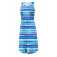 thumbnail image 4 of Babysbule Woman Summer Dresses Women's Sleeveless Loose Plain Dresses Casual Short Dress With Pockets Tie-Dye Rainbow Gradient Print Dress, 4 of 7