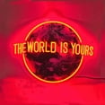 thumbnail image 4 of The World Is Yours Neon Sign, World UV Printed Sign, World Wall Decor, Personalized Gift, Globe Wall Decor(Red), 4 of 4