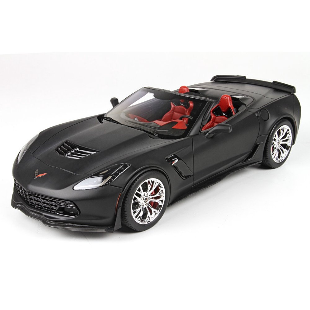 2015 Corvette C7 Z06 Convertible in Matt Black model car 118 Scale by BBR