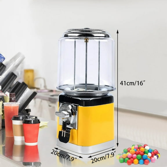Candy Machine,200 Candies, 600-1000 Coins, Adjustable Dispenser, Space-Saving, Easy Operation, Ideal Gift, Bright Yellow