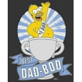 thumbnail image 2 of Men's The Simpsons Father's Day Homer Simpson Best Dad-Bod  Graphic Tee Charcoal Heather 2X Large, 2 of 5