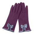 thumbnail image 1 of MIASHUI Gants Chauds pour Femmes Automne Hiver en Polaire Non Pelucheuse pour Cyclisme Extérieur, Gants Mignons Résistants au Froid et à l'Écran Tactile, Hiver, Compressibles, Couleur Unie Violet, 1 of 4
