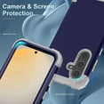thumbnail image 3 of Dteck Case for Samsung Galaxy S24 FE,Three Layer Heavy Duty Shockproof Hybrid Hard Plastic Bumper Soft Silicone Rubber Drop Protective Cover Case for Galaxy S24 FE,Darkblue, 3 of 5