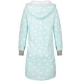 thumbnail image 2 of SofiePJ, Women's, Long Sleeve Fleece Printed Pull Over Hooded Sleepshirt with Pom poms, Blue, L, 2 of 2
