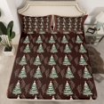 thumbnail image 2 of Homewish Vintage Christmas Tree Bed Sheets, Brown Hippie Aztec King Sheets, Rustic Plant Botanical Sheet Set, Luxury Bedroom Decor, 4 Pieces, 2 of 7
