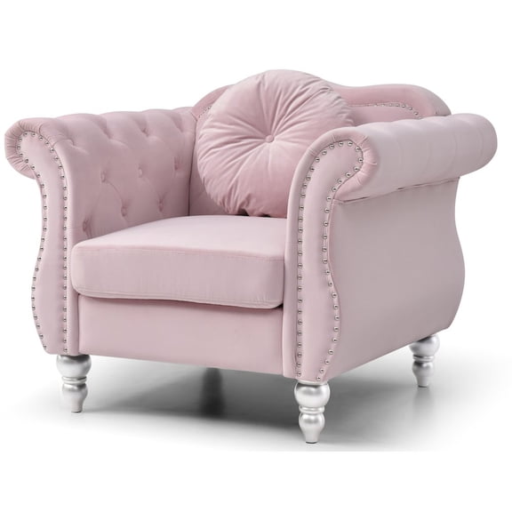Glory Furniture Hollywood Accent Chair in Pink Color