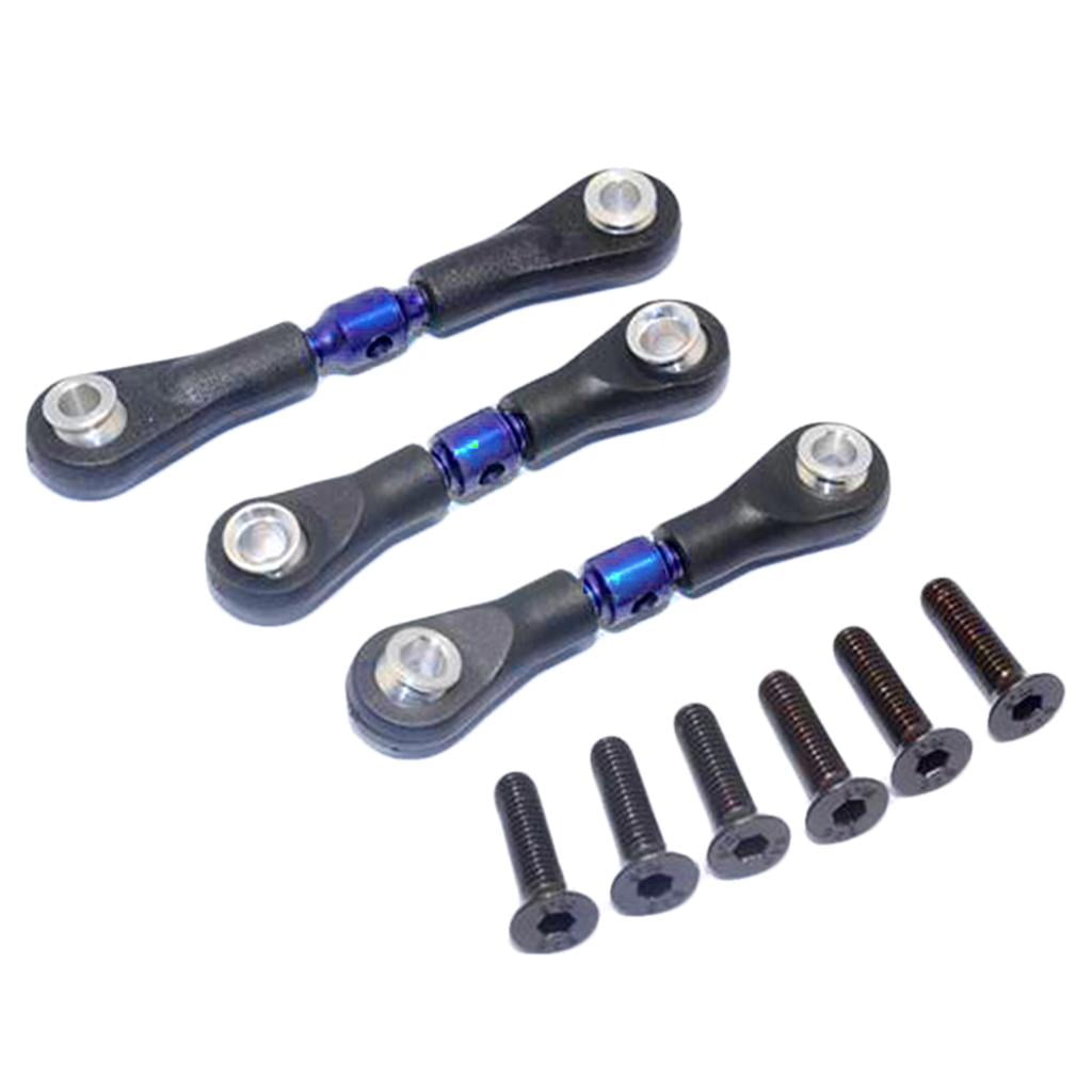RC Pull Rod, 3Pcs Servo Links Rod RC Car Linkage Metal Steering Rod