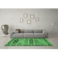 thumbnail image 3 of Ahgly Company Indoor Round Abstract Emerald Green Modern Area Rugs, 3' Round, 3 of 4