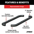 thumbnail image 2 of ARIES 214013 3-Inch Round Black Stainless Steel Nerf Bars, No-Drill, Select Chevrolet Silverado, GMC Sierra 1500, 2500, 3500 HD Fits select: 2001-2007 GMC NEW SIERRA, 2 of 5
