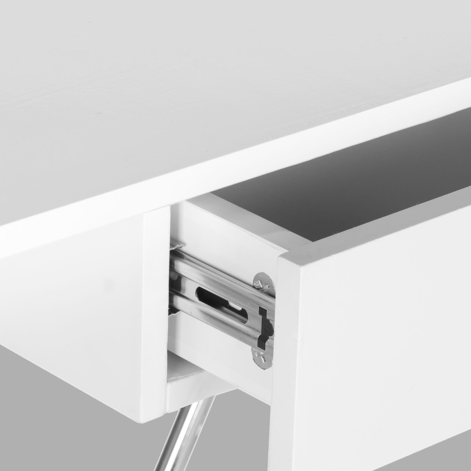 SAFAVIEH Malloy Modern Glam Lacquer Writing Desk, White/Chrome