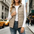 thumbnail image 2 of Byworldtasic Women's Lightweight Quilted Puffer Vest Stand Collar Zip Up Outerwear Sleeveless Jacket with Pockets, 2 of 9