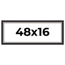 48x16 Frame Black Real Wood Picture Frame Width 2.25 Inches | Interior Frame Depth 0.5 Inches |
