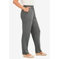 thumbnail image 4 of Roaman's Women's Plus Size Tall Straight Leg Soft Knit Pant, 4 of 6