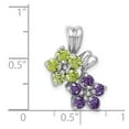 thumbnail image 4 of FB Jewels Sterling Silver Rhodium-plated Amethyst & Peridot Floral Pendant, 4 of 4