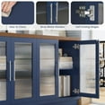 thumbnail image 5 of Homfa 55.1"W Modern Sideboard Buffet with Fluted Glass Doors, Accent Cabinet Console Table TV Stand, Blue & Brown, 5 of 7