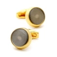 thumbnail image 1 of Gemelos de aleación chapados en oro con estampado en espiral para hombre, 1 of 3