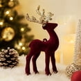 thumbnail image 4 of Wine Red Reindeer Christmas Tree Hanging Ornament Festive Holiday Decor for Mantel Window Xmas Decoration, 4 of 7